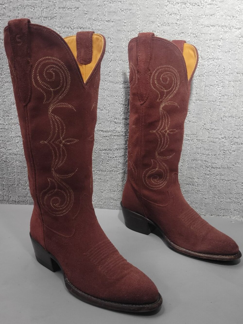 Tecovas The Jane Women's Size US 5.5B Brick Suede Cowgirl 14" Boots.